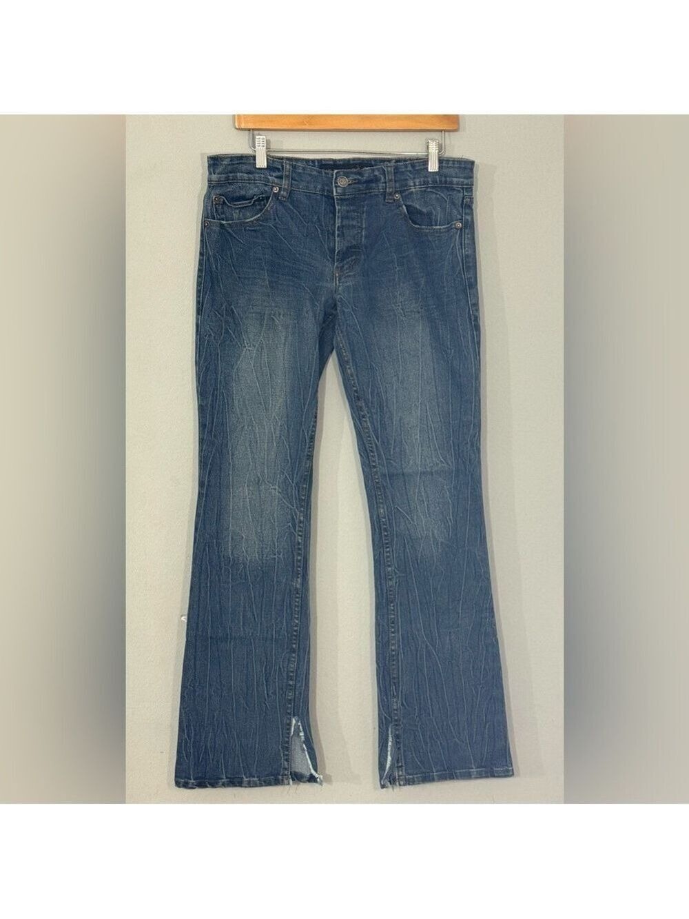 Lip Service Rocker Men’s Jeans 34 Bootcut Side Slit Y2K Punk